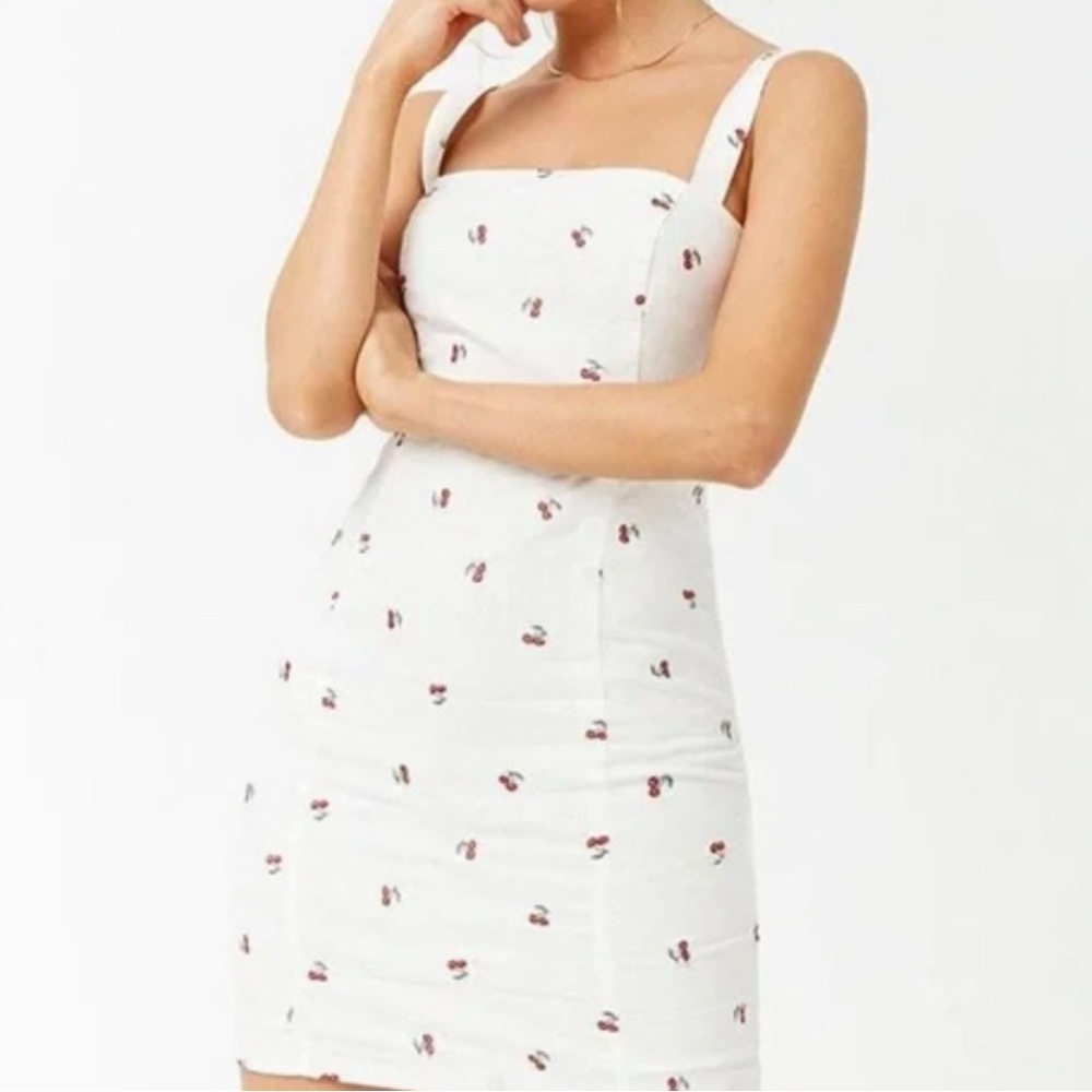 Forever 21+ Cherry Embroidered Halter dress